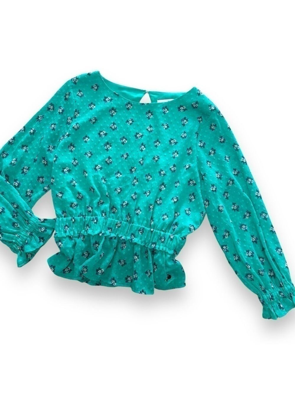 Nümph Turquoise Floral Oversized Blouse - Size 38 (EU) / Small (US)